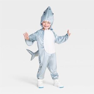 NWT Hyde & EEK! Toddler Shark Halloween Costume Jumpsuit Gray Sz 2-3T & 4-5T